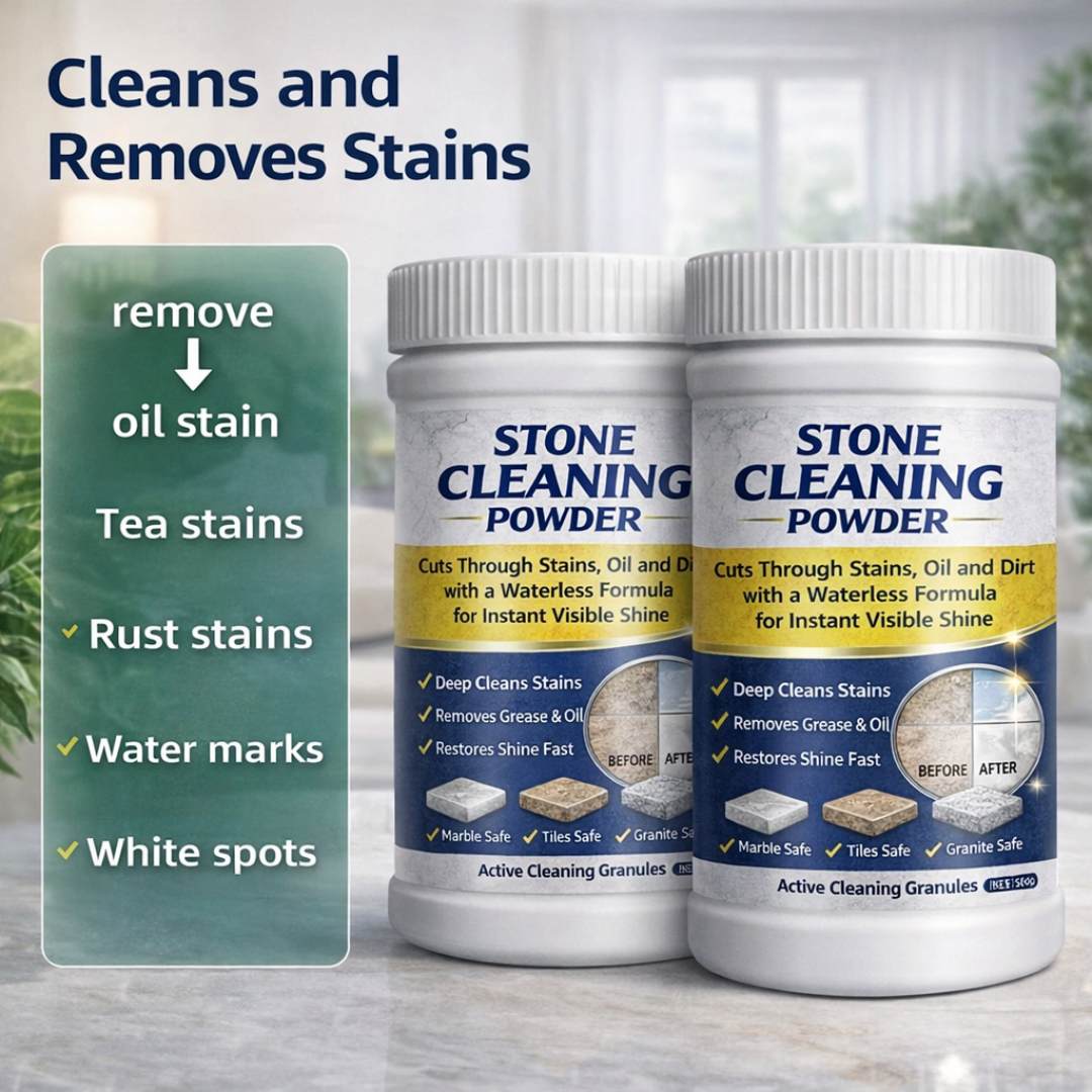 Stone Cleaning Powder – Deep Clean Stains, Oil & Dirt | Waterless Formula | Buy 1 Get 1 Free